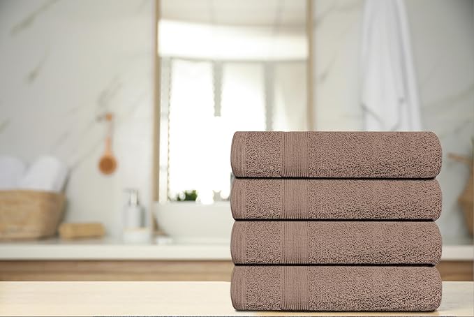 Softolle Premium 600 GSM Hand Towels –16" x 30”- 100% Combed Ring Spun Cotton Hand Towel - Pack of 6 Luxury Hand Towels - Highly Absorbent and Ultra Soft inches (Taupe)