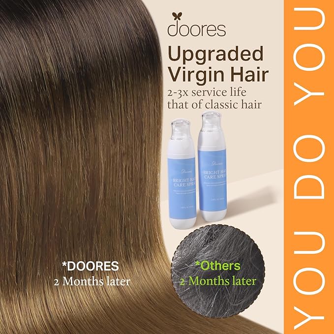 DOORES Real Human Hair Extensions I Tip Hair Extensions, Chocolate Dip Color Melt 50g/50s 20 Inch, I Tip Hair Extensions Human Hair Virgin Hair