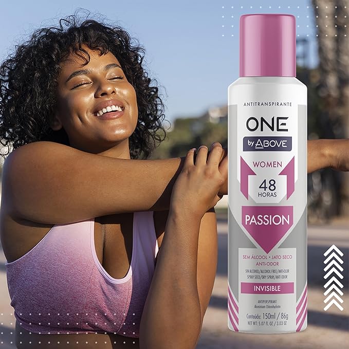 ABOVE 48 Hours One Antiperspirant Deodorant, Passion, 4 Pc - Dry Spray Deodorant for Women - Antiperspirant Spray - No Stain - Cruelty-Free