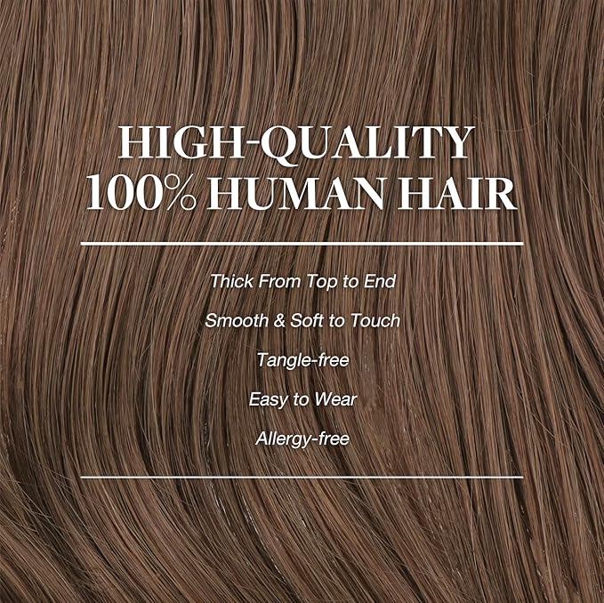 GOO GOO Clip in Hair Extensions Real Human Hair, Remy Human Hair Extensions Clip ins for Women, Natural Human Hair, 20inch 160g 7Pcs, #5 Light Ash Brown