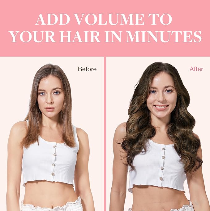 GOO GOO Clip in Hair Extensions Real Human Hair, Remy Human Hair Extensions Clip ins for Women, Natural Human Hair, 14inch 120g 7Pcs, 2C/4E/6C Brown Sugar Swirl Highlights