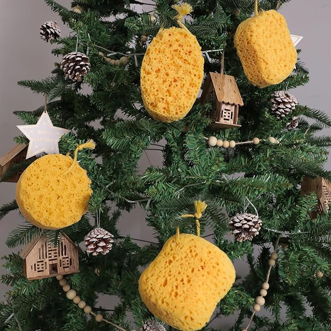 myHomeBody Bath Sponge, Foam Loofah, Body Scrubber for Bathing, Exfoliating Shower Pouf for Shower - Large Size, Lots of Lather, Round, 3 Pack