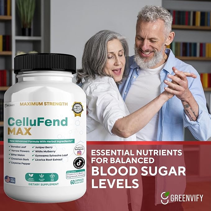 Cellufend Max Herbal Supplement with Banaba Leaf, Juniper Berry, 60 Capsules (1)