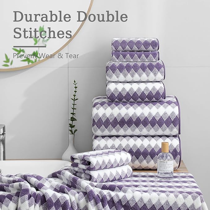 4 Piece Extra Large Bath Towel Set Oversized Bath Sheet 35"x70" Bathroom Towel Set Soft Highly Absorbent & Quick Dry Premium Bath Towel for Bathroom 600GSM Shower Towel Spa Gym Hotel,Plum