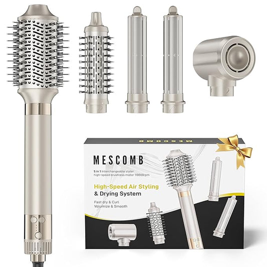 Upgraded 5-in-1 Hot Air Styler – Hair Dryer & Versatile Air Styler with Auto Wrap Curlers, Volumizing Brushes, Frizz-Free Hair Styler Tool for Curling, Smoothing & Adding Volume, Gift for Women