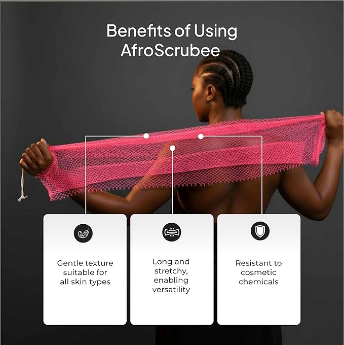 Authentic African Net Sponge Exfoliating Bath Sponge (Pink)