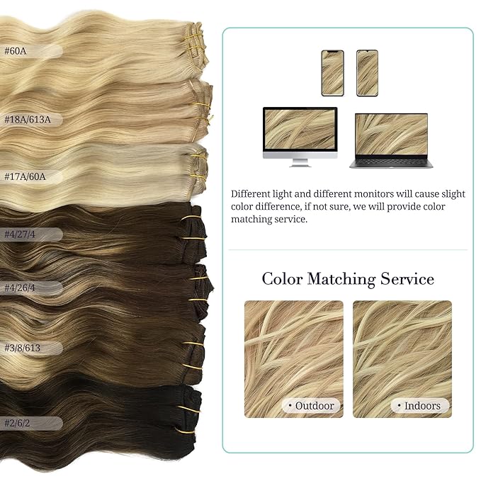 DOORES Hair Extensions Real Human Hair, Dark Blonde Highlighted Bleach Blonde 150g 18 Inch 9pcs, Remy Hair Extensions Clip in Human Hair Extensions Human Hair Natural Straight Thick Hair