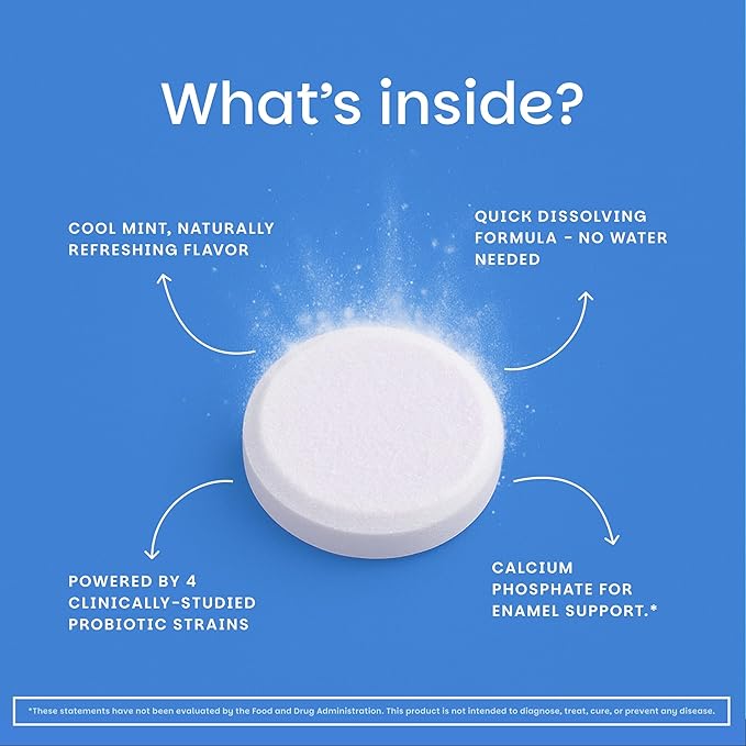 EZ Melts Oral Health Complete - Oral Probiotic - Supports Gum Health, Fresh Breath & Helps Relieve Occasional Dry Mouth - No Artificial Flavors, Non-GMO & Vegan - 1 Pack