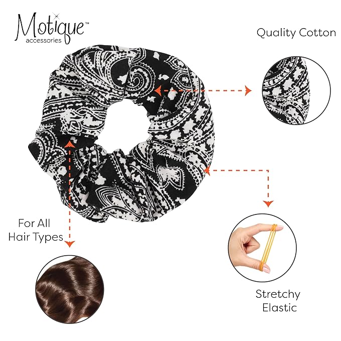 Soft Paisley Scrunchy - Black