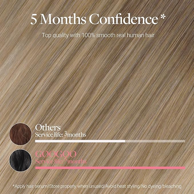 GOO GOO Clip in Hair Extensions Real Human Hair, Remy Human Hair Extensions Clip ins for Women, Natural Human Hair, 18inch 120g 7 Pcs, #9/18J/60 Chocolate Brown to Champagne Blonde Balayage