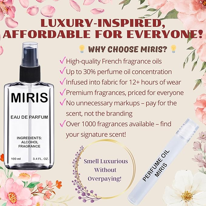 MIRIS No. 38726, Inspired by Vers Pour Homme, Long-Lasting Eau de Parfum for Men, Spray 3.4 Fl Oz / 100 ml