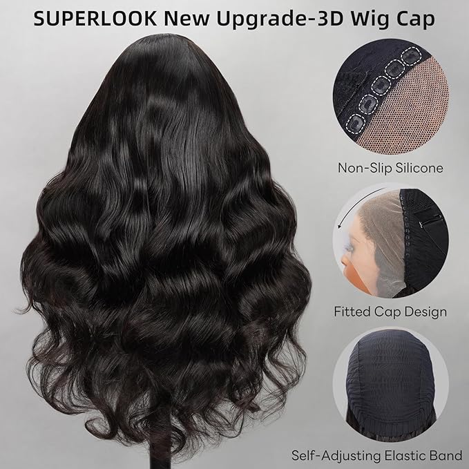 Human Hair Wig 240% Density 13X4 HD Lace Front Wigs Human Hair Upgraded 12A Body Wave Wig Pre Cut Lace Real Bleached Tiny Knots 18inch