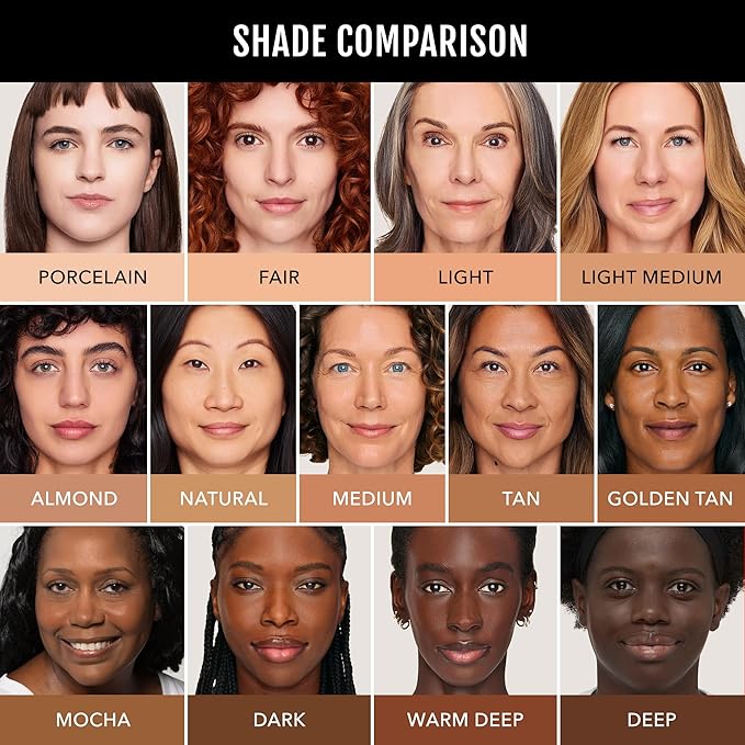 No Makeup Makeup Long-Lasting Lightweight Foundation & Brush Duo | Cruelty-Free, Fragrance-Free, Buildable, Transfer-Proof Makeup (Porcelain)