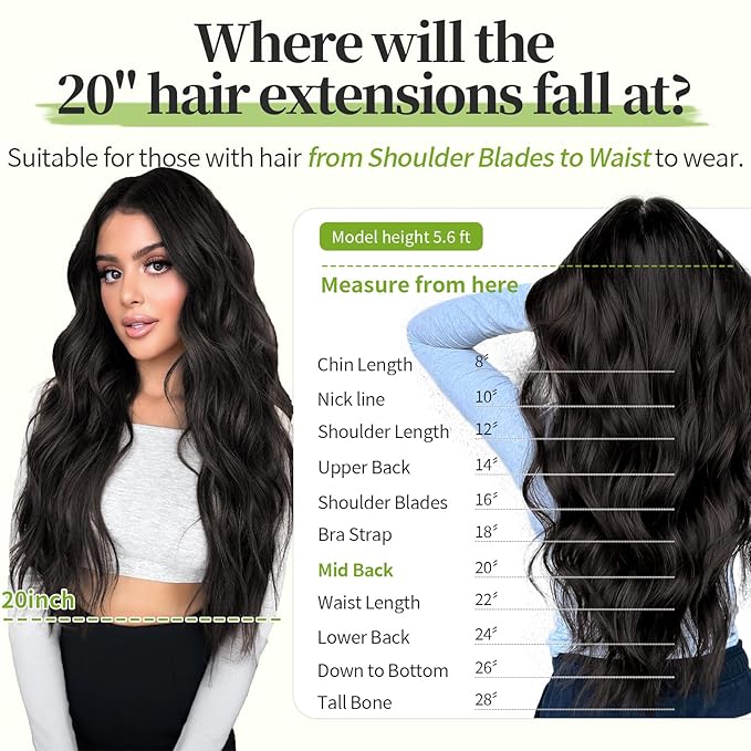 KooKaStyle Invisible Wire Hair Extensions with Transparent Wire Headband Adjustable Size 4 Secure Clips Long Wavy Hairpiece 20 Inch COCOA# for Women