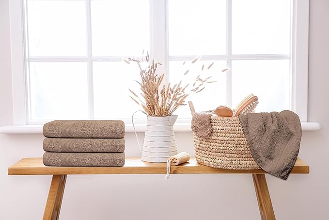 Softolle Premium 600 GSM Hand Towels –16" x 30”- 100% Combed Ring Spun Cotton Hand Towel - Pack of 6 Luxury Hand Towels - Highly Absorbent and Ultra Soft inches (Taupe)