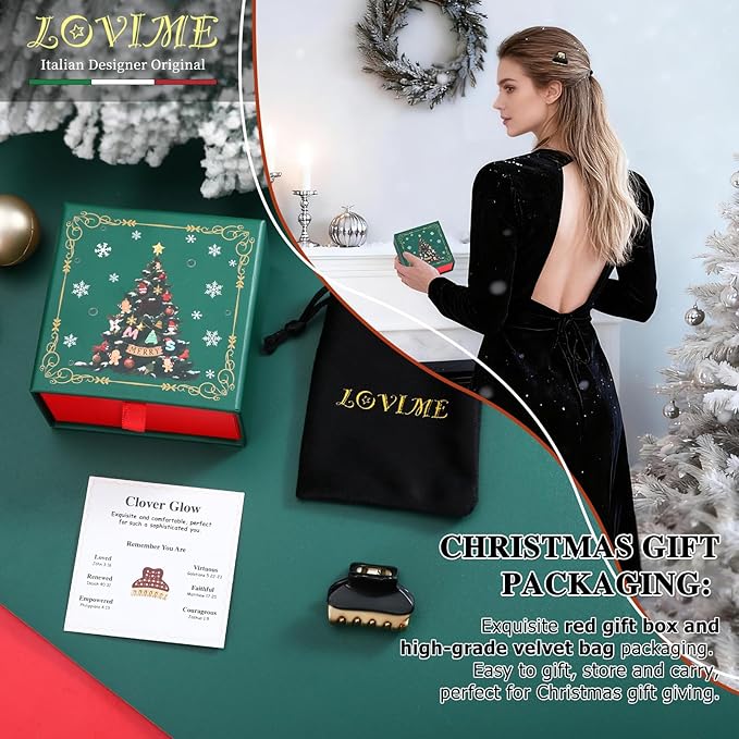 2026 Premium Durable Hair Claw Clip for Women, Original Italian Designed Strong Grip Hair Bang Clips for Thin Hair, No Slip Jaw Clips with Gift Box for Christmas Birthday Girls, 1.2" Black Minimal