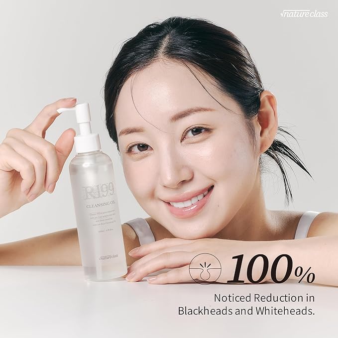 R199 Rice Cleansing Oil – Oil Cleanser for Face & Pore Care, Blackhead & Sebum Remover, Daily Makeup Remover, Double Cleansing, Sensitive Skin, Korean Skin Care, 6.76 fl oz