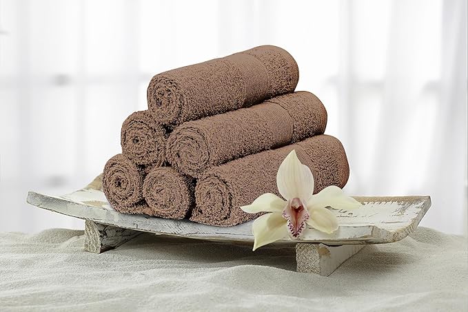 Premium Wash Cloths Pack of 12 (13" x 13") 100% Ring Spun Cotton | Luxury Washcloths | Ultra Soft Face Towels | Highly Absorbent Wash Cloths for face (Taupe)
