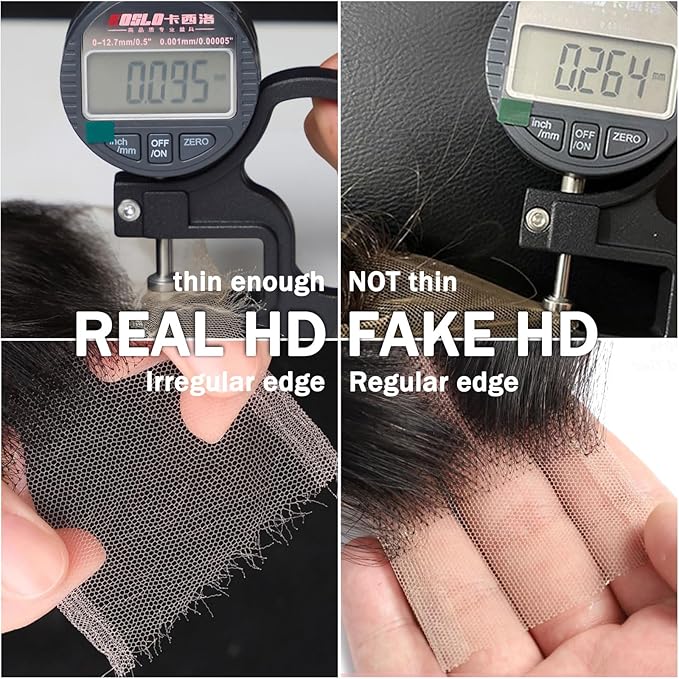 2x6 HD Lace Closure Body Wave Human Hair 0.095mm Ultra-Thin Invisible Lace Frontal Closure 2x6 Swiss Skinlike Transparent Bleached Knots With Baby Hair Brazilian Raw Human Natural Black 18 Inch