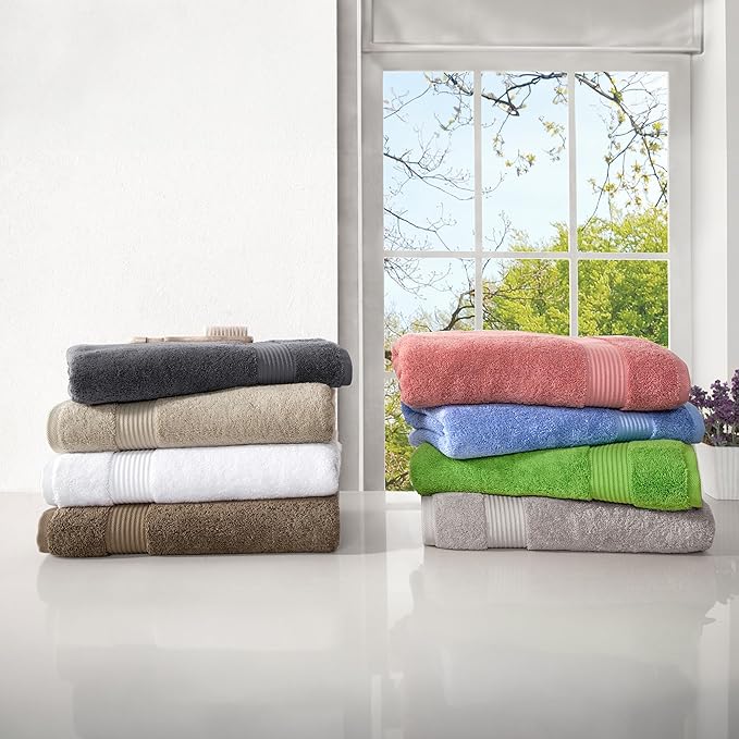 Classic Turkish Towels CTT - Premium 4 Piece Bath Towel Set, Made with 100% Turkish Cotton, Quick Drying, Highly Absorbent & Comfy Towels for Spa & Hotel | 30"x54" (Beige)