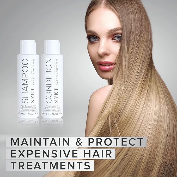 SALT SULFATE FREE SHAMPOO for Color Treated Hair (17 Fl Oz / 500ml) Best Aftercare for Extensions (Unisex) Keratin Kit Treatment Straightening Fix Damaged After Care Paraben Free