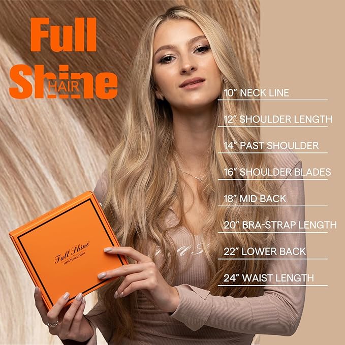 Full Shine Long Tape in Hair Extensions Human Hair Injection Double Sided Tape Extensions Color 18/613 Remy Seamless Skin Weft 22Inch Silky Straight Soft Extension 50G 20Pcs Natural Brazilian