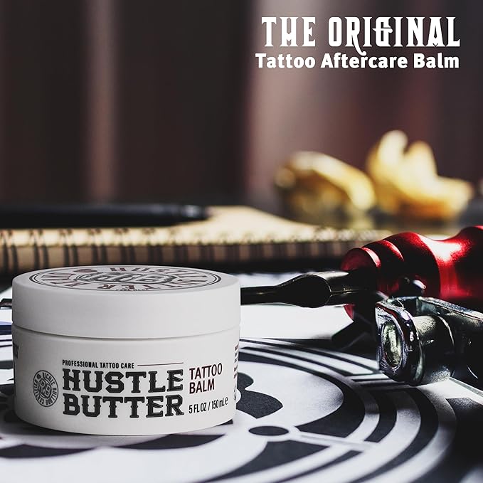 Hustle Butter Deluxe – Tattoo Butter for Before, During, and After the Tattoo Process – Anti-Inflammatory Lubrication – 100% Vegan Replacement for Petroleum-Based Products – 5 oz (2 Pack)