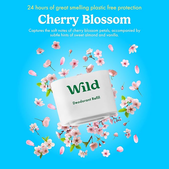 Wild - The Full Monty Starter Kit - Black Case with Refills in a Variety of Fresh Scents 5 x 1.4oz - Refillable Deodorant & Aluminum Free - Long Lasting Protection - Vegan