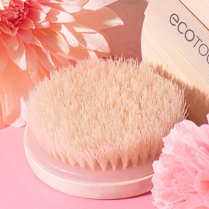 EcoTools Dry Body Brush for Circulation, Dead Skin Removal + Green Delicate EcoPouf Made with Recycled Netting for Cleansing & Exfoliating Sensitive Skin, Self-Care Gifts