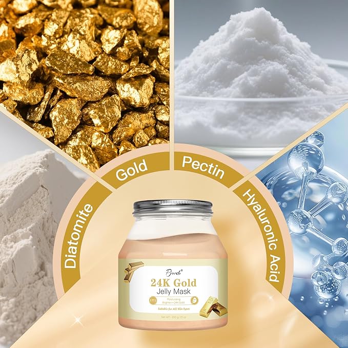 Powder Jelly Mask for Facials Professional, Peel Off Facial Mask for Hydrating & Moisturizing, Christmas Hydrojelly Mask Gifts for Women Men, Home DIY Spa Use for All Skin with 24K Gold