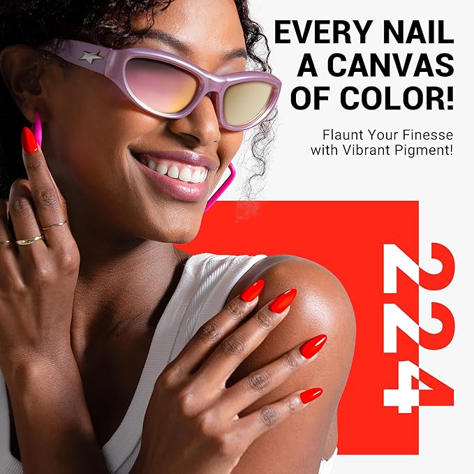 MelodySusie Thick Neon Orange Gel Nail Polish,0.5fl oz Lively Organge Nail Soak Off UV LED Bright Orange Gel Polish Gift for Women Nail Art Manicure Salon DIY Nail Design Decoration at Home-224