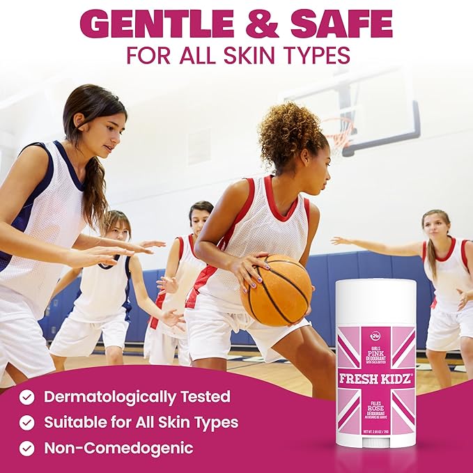 Fresh Kidz Body Wash 16.9 fl.oz. and Stick Deodorant 2.65 oz for Kids and Teens - Girls "Pink" Set
