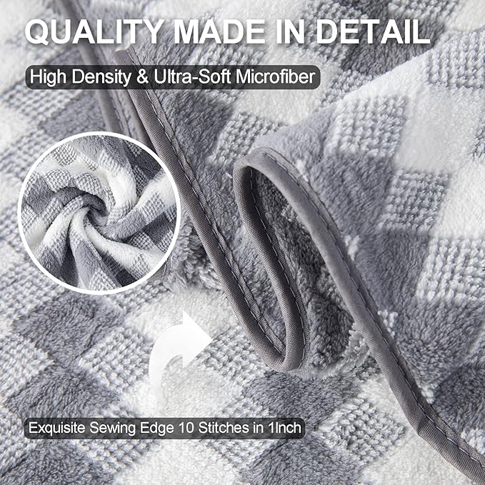 Gray Hand Towels Set 2 Pack-16“x31” Ultra Soft Microfibers Bathroom Towel Set Highly Absorbent Quick Dry Luxury Premium Towel Lightweight Cozy Durable Hand Towel Collection Hotel Spa Gym Kitchen