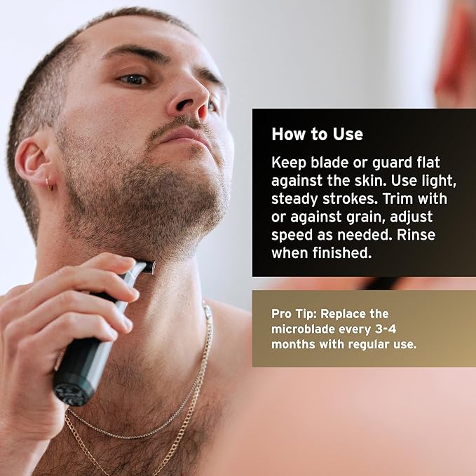 Supply Electric Beard & Body Trimmer – Waterproof, Cordless Precision Groomer with Adjustable Length Dial & Long-Lasting Battery – Includes 1 Blade Set, Charging Dock, USB-C Cable & Travel Cap