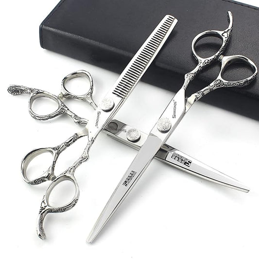 Professional Stainless Steel Hair Clippers for Hairdressers - 6/7/7.5/8/9-inch Sharp Blades (6 inch-4pc)