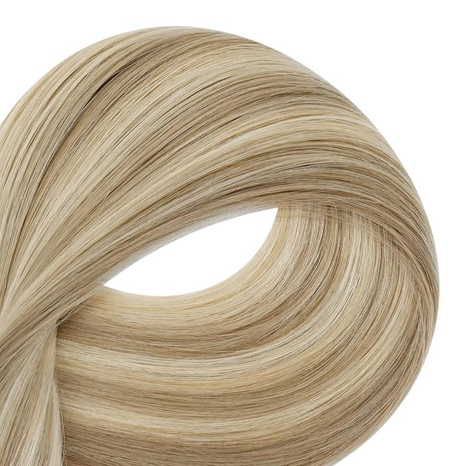 Full Shine U Tip Hair Extensions Human Hair Blonde Highlighted Utip Human Hair Extensions 14 Inch Keratin Tip Extensions 40 Grams Fusion Extensions Remy Hair for Women