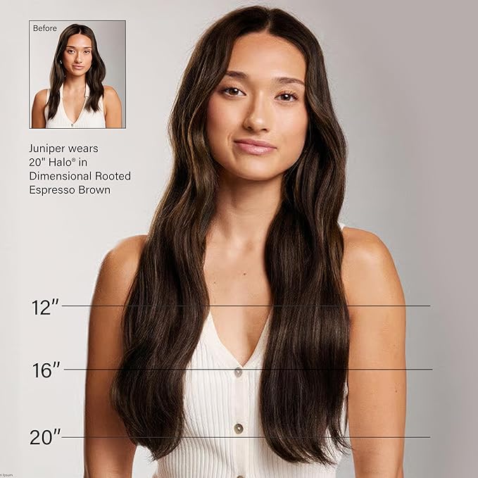 Luxy 100% Remy Human Hair, Classic 160g Clip-In Hair Extensions - 10 Wefts Multi-Dimensional Color for Natural Blending, Adds Volume & Length, Easy Apply & Remove 20" Dimensional Rooted Espresso Brown