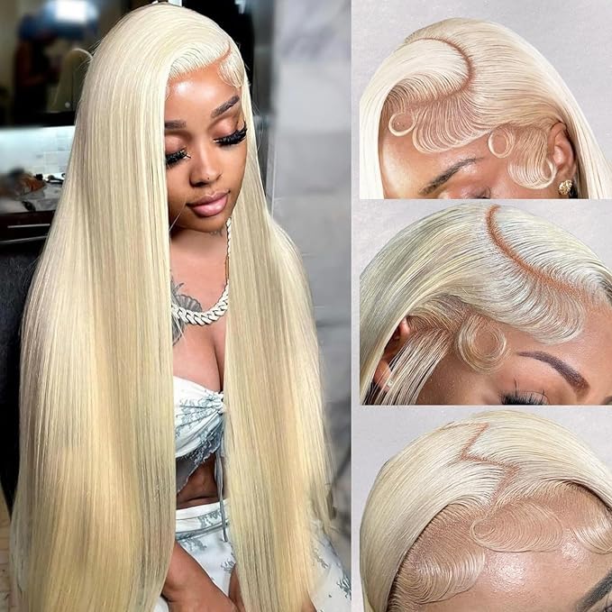IUPin 26 Inch Straight 613 13x6 Lace Front Wigs Human Hair Blonde Wigs Human Hair HD Lace