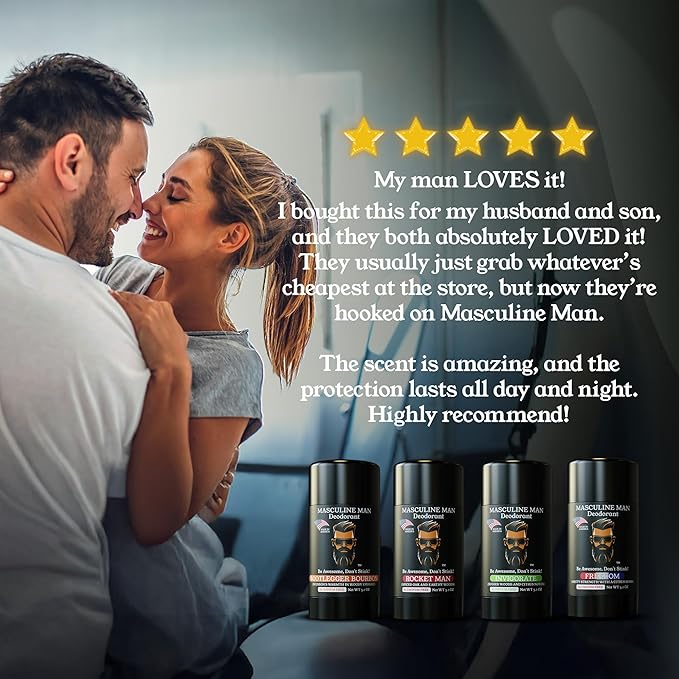 Deodorant for Men - Aluminum Free Mens Deodorant, Travel Size Natural Deodorants, Sweat Protection for Underarm, Stain-Free Deodorants, Made in USA, 3.2oz (2 Pack, Bootlegger Bourbon)