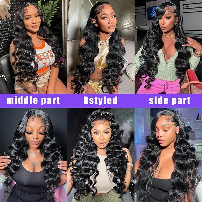 28 Inch Body Wave Lace Front Wigs Human Hair 13X4 HD Lace Frontal Wigs Human Hair 150% Density Glueless Wigs Human Hair Pre Plucked Body Wave Human Hair Wig for Black Women