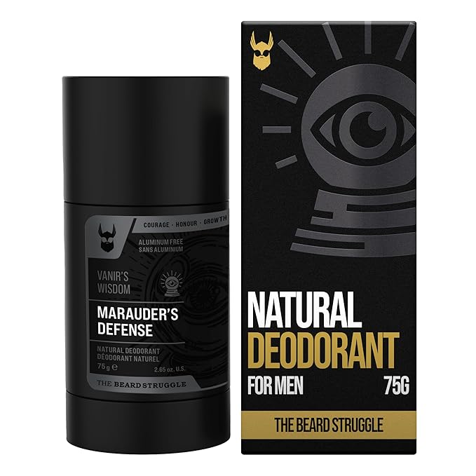 The Beard Struggle Marauder's Defense - Natural Charcoal Infused Deodorant Men, Aluminum Free - Platinum Collection, Vanir's Wisdom, 2.65 oz