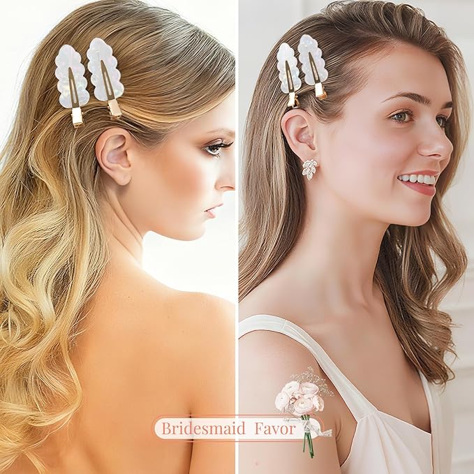 20PCS Bridesmaid Hair Clips No Bend Hair Clips Bridesmaid Hair Accessories Gifts Makeup Creaseless Glitter Hair Clip for Bride Women Girls(20Pcs/10Cards)
