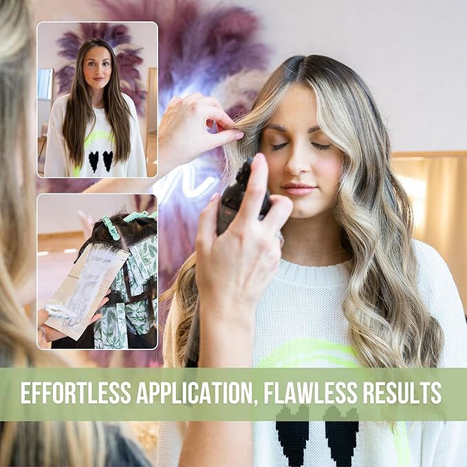 Simply Hair Pop-Up Hair Foil - 500 Pre-Cut & Folded Sheets for Hair Dye, Highlights & Balayage - Embossed, No-Slip Grip - Pop-Up Dispenser - 12.7x27.9cm - Palm Leaf