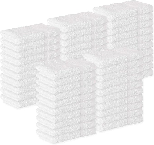 GREEN LIFESTYLE Bulk Washcloths 12x12 40 Pack - Face Towel, Wash Clothes for Body and Face - 100% Pure Cotton Wash Cloths for Your Body (White)