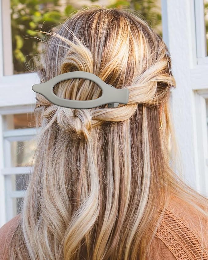 6 PCS French Flat Hair Clips for Women 2 Styles Large Matte Flat Claw Clips Strong Hold No-Slip French Hair Barrettes for Thick Thin Hair(Multicolor 2)
