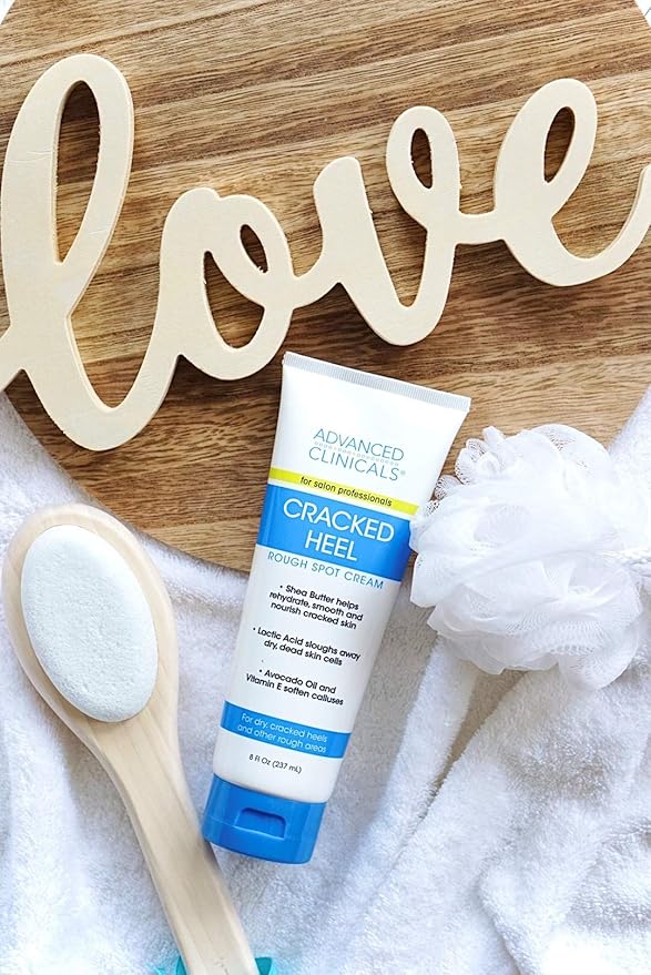 Advanced Clinicals Cracked Heel Foot Cream Moisturizer Skin Care Lotion For Feet W/Shea Butter, Moisturizing Foot/Hand Lotion Helps Heal Cracked Skin, Rough Spots, Calluses, & Dry Skin, 2-Pack