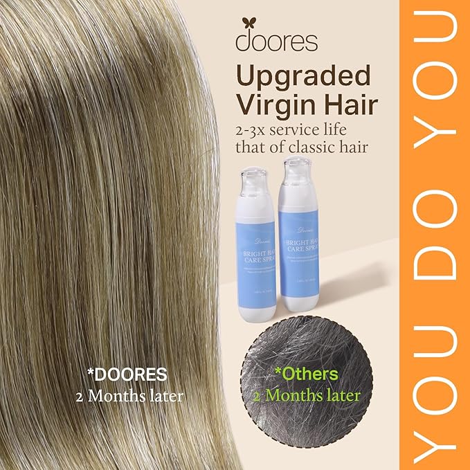 DOORES K Tips Hair Extensions Human Hair, Ash Brown to Platinum Blonde 22 Inch 50g/50s, Utip Extensions