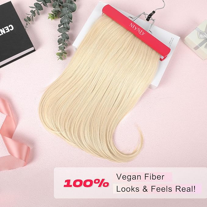 Hair Extensions, 4PCS 18" Clip in Hair Extensions Layered Cut Natural Lightweight Hairpieces with Thinner Softer Invisible Weft for Women - Light Blonde