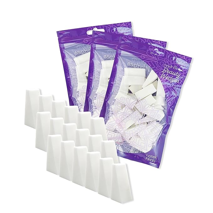 Earth & I - 96pc *PRE-CUT* Cosmetic Wedges for Makeup, Triangle makeup sponge, Disposable makeup sponges, Make up wedges sponges, ombre sponge for nails, face painting sponges, makeup wedges for pro