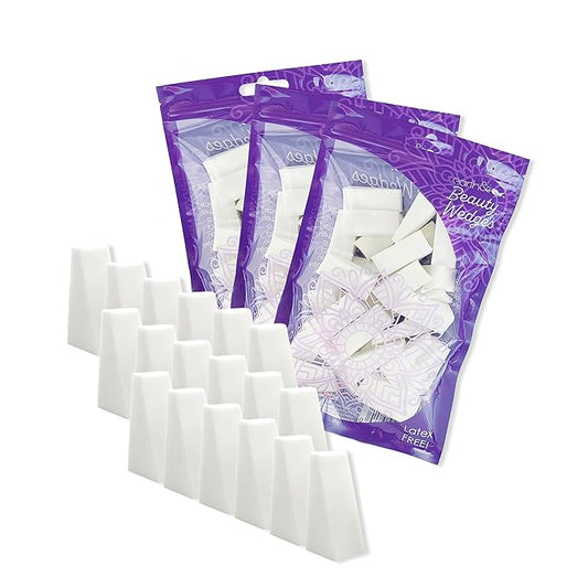 Earth & I - 96pc *PRE-CUT* Cosmetic Wedges for Makeup, Triangle makeup sponge, Disposable makeup sponges, Make up wedges sponges, ombre sponge for nails, face painting sponges, makeup wedges for pro